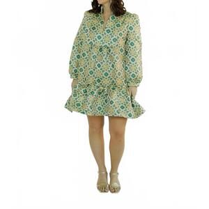 NEW SINCERELY OURS claire tile jacquard mini dress in multicolor